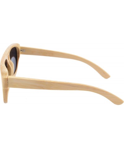 Oversized Bamboo Wood Sunglasses Square Retro Polarized Glasses-Z6015 Bamboo Nature gold $20.99 Wayfarer