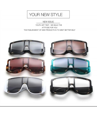 Fashion Large Frame Punk Outdoor Vacation Beach Sunglasses for Men and Women (Color : E, Size : 1) 1 C $18.11 Designer