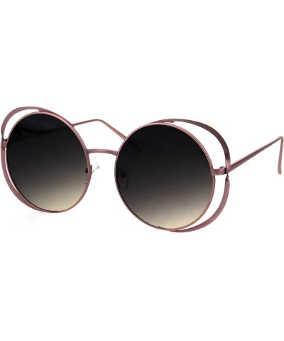 Double Metal Rim Luxury Round Circle Lens Chic Fashion Sunglasses Pink Brown Smoke $10.23 Round