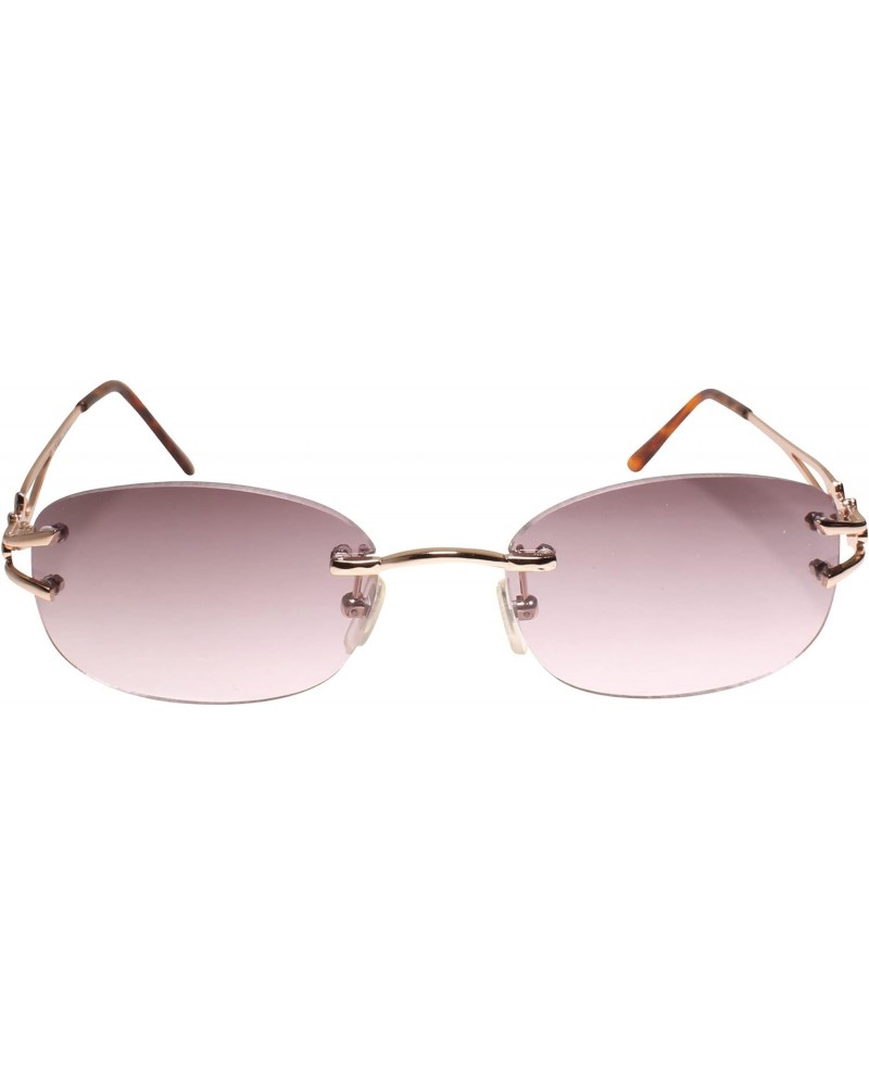 Old Retro Fashion Womens Tinted Lens Rimless Gold 1.00 Reading Sun Glasses $9.02 Oval