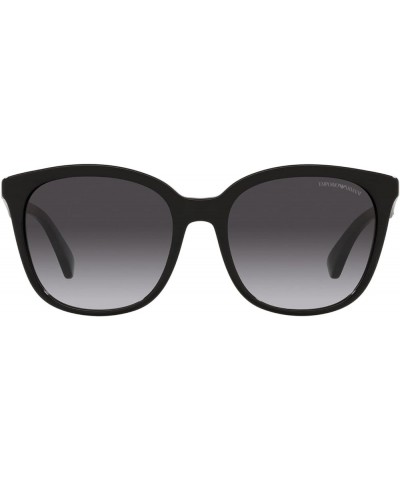 Women's Ea4157 Square Sunglasses Black/Gradient Grey $24.79 Square