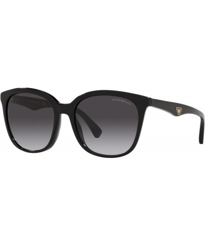 Women's Ea4157 Square Sunglasses Black/Gradient Grey $24.79 Square