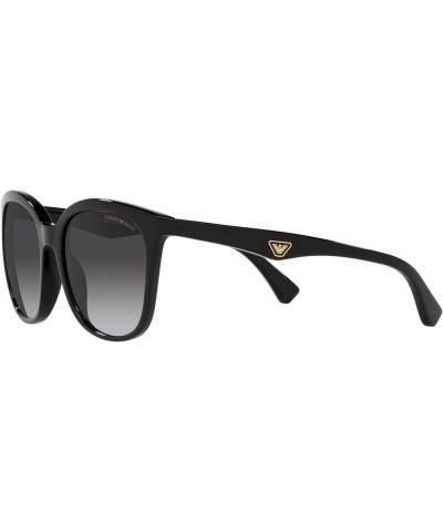 Women's Ea4157 Square Sunglasses Black/Gradient Grey $24.79 Square