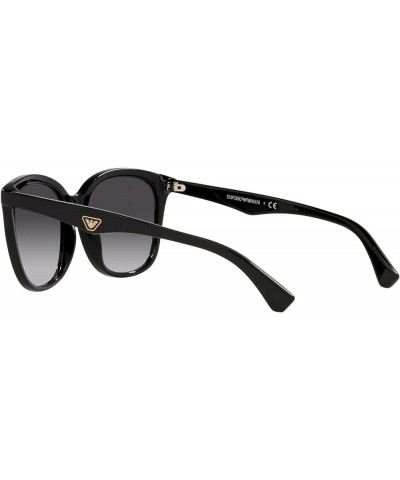 Women's Ea4157 Square Sunglasses Black/Gradient Grey $24.79 Square