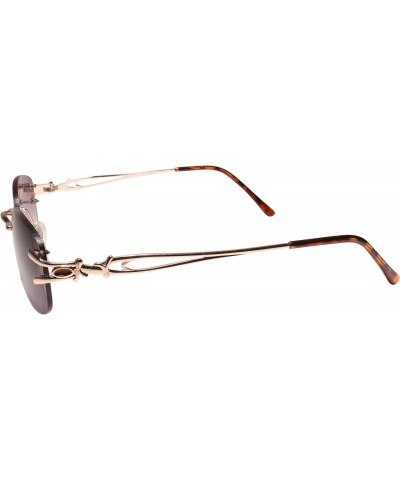 Old Retro Fashion Womens Tinted Lens Rimless Gold 1.00 Reading Sun Glasses $9.02 Oval