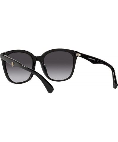 Women's Ea4157 Square Sunglasses Black/Gradient Grey $24.79 Square