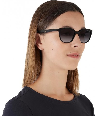 Women's Ea4157 Square Sunglasses Black/Gradient Grey $24.79 Square