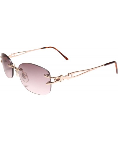 Old Retro Fashion Womens Tinted Lens Rimless Gold 1.00 Reading Sun Glasses $9.02 Oval