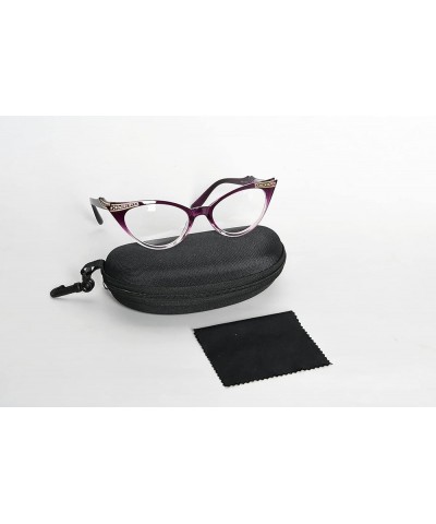 Cateyes Womens Sunglasses (Grey Lens, 0.00) +0.50 Purple-transparent $14.15 Designer