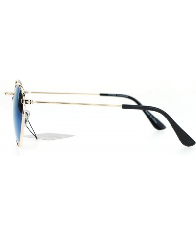 Round Oval Metal Frame Vintage Fashion Sunglasses Mirror Lens UV 400 Gold (Blue Mirror) $8.61 Oval