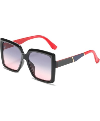 Large Frame Women's and Men's Square Sunglasses Street Shooting Glasses (Color : B, Size : Medium) Medium B $25.11 Designer