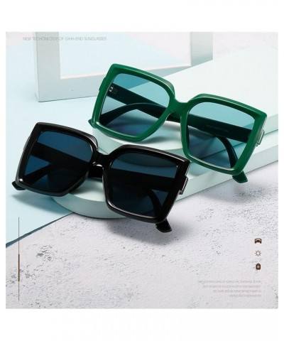 Large Frame Women's and Men's Square Sunglasses Street Shooting Glasses (Color : B, Size : Medium) Medium B $25.11 Designer