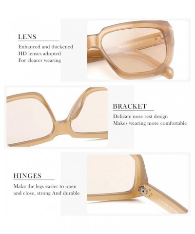 Women Retro Square Sunglasses Trendy Shield Flat Top Shades B2717 Champagne $11.39 Shield