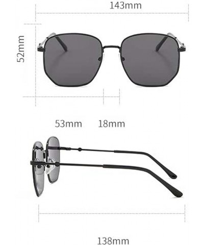 Polygonal Metal Large Frame Women's Sunglasses, Outdoor Holiday Sunshade Glasses (Color : E, Size : Medium) Medium B $20.29 D...