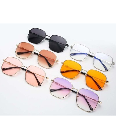 Polygonal Metal Large Frame Women's Sunglasses, Outdoor Holiday Sunshade Glasses (Color : E, Size : Medium) Medium B $20.29 D...