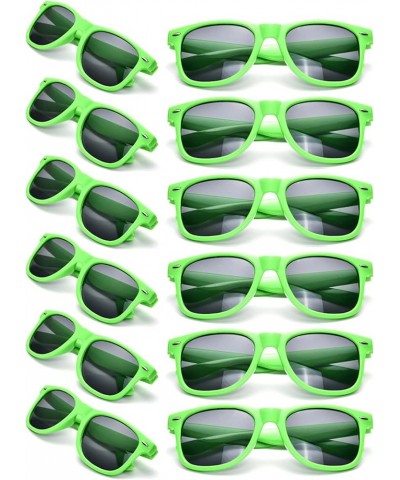 12 Pack Neon Colors Sunglasses Classic Retro Party Favors Sunglasses for Unisex Adult Green $10.12 Wayfarer