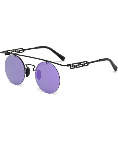 Metal Round Men's and Women's Sunglasses Outdoor Vacation Sunshade Beach Decoration (Color : E, Size : Medium) Medium H $14.5...