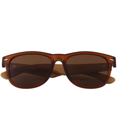 Workmanship UV400 Sunglasses with Wooden Temples Retro Sunglasses Unisex Large Sunglasses Lenses for Women Men Brown $14.57 Oval