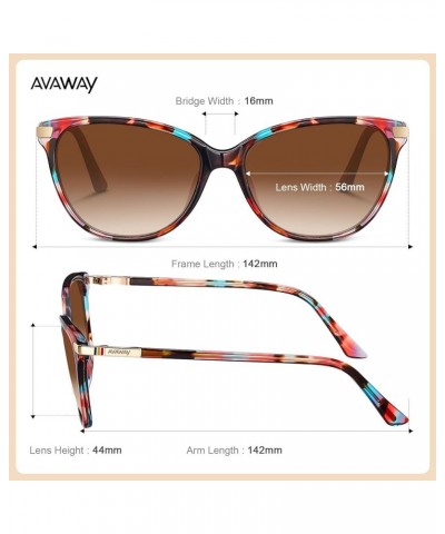 Polarized Cat Eye Sunglasses for Women Trendy 2023 100% UV Protection Acetate Frame Cateye Ladies Beach Sunnies Shades B7: Re...