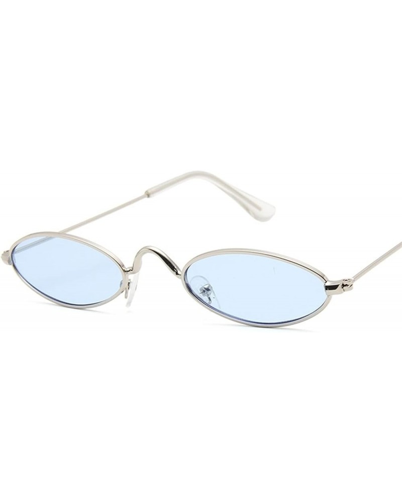 Metal Small Frame Retro Oval Frame Fashion Sunglasses for Men and Women Sunglasses Men Trendy (Color : Grey, Size : One Size)...