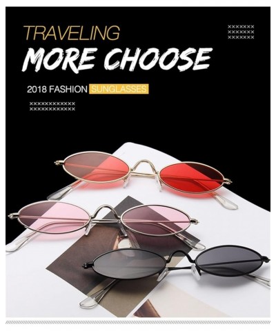 Metal Small Frame Retro Oval Frame Fashion Sunglasses for Men and Women Sunglasses Men Trendy (Color : Grey, Size : One Size)...