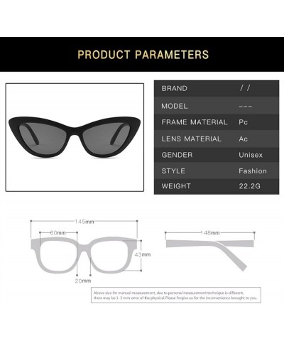 Fashion Small Frame Retro Cat Eye Party Sports Sunglasses for Men and Women (Color : H, Size : 1) 1 D $17.93 Sport