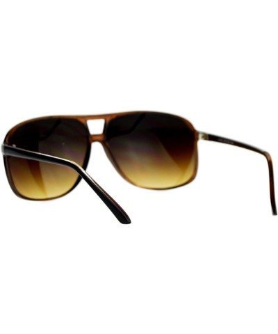 Oversize Large Thin Plastic Racer Mens Sport Sunglasses Black Brown / Brown $10.59 Rimless