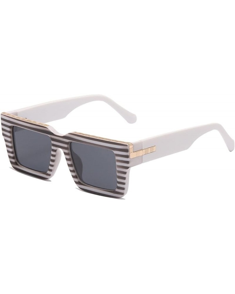 Fashion Large-Frame Square Sunglasses Outdoor Vacation Sunshade Decorative Sunglasses (Color : F, Size : Medium) Medium C $16...