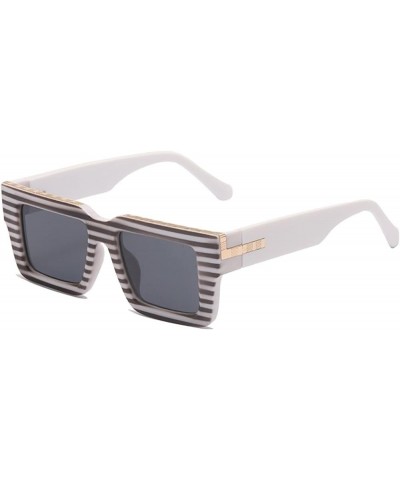 Fashion Large-Frame Square Sunglasses Outdoor Vacation Sunshade Decorative Sunglasses (Color : F, Size : Medium) Medium C $16...