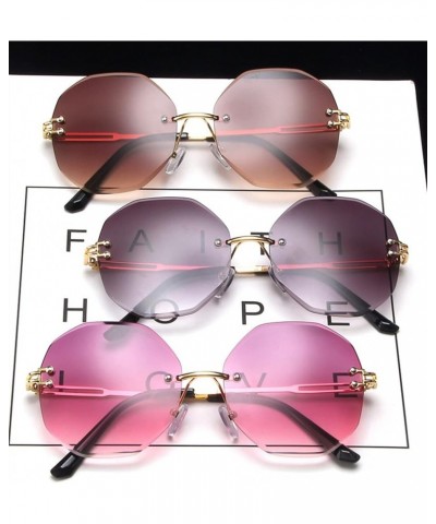 Stylish Frameless Metal Sunglasses for Women Holiday Beach Decorative Sunglasses (Color : E, Size : 1) 1A $18.07 Designer