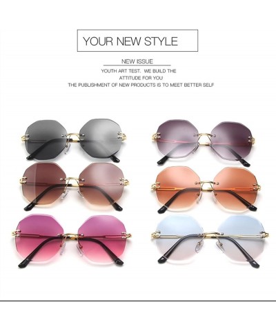 Stylish Frameless Metal Sunglasses for Women Holiday Beach Decorative Sunglasses (Color : E, Size : 1) 1A $18.07 Designer