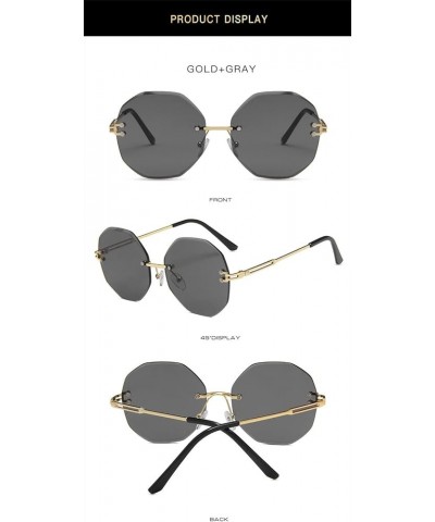 Stylish Frameless Metal Sunglasses for Women Holiday Beach Decorative Sunglasses (Color : E, Size : 1) 1A $18.07 Designer