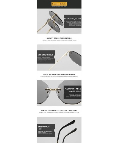 Stylish Frameless Metal Sunglasses for Women Holiday Beach Decorative Sunglasses (Color : E, Size : 1) 1A $18.07 Designer