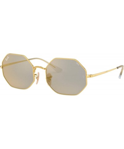 Rb1972 Octagon Evolve Photochromic Sunglasses Gold/Photochromic Dark Grey Mirrored Gold $43.34 Octagonal