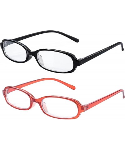 Fake Glasses Fashion Non Prescription Clear Glasses for Women for 2024 Trendy Eyewear Frame Black+red $10.08 Square