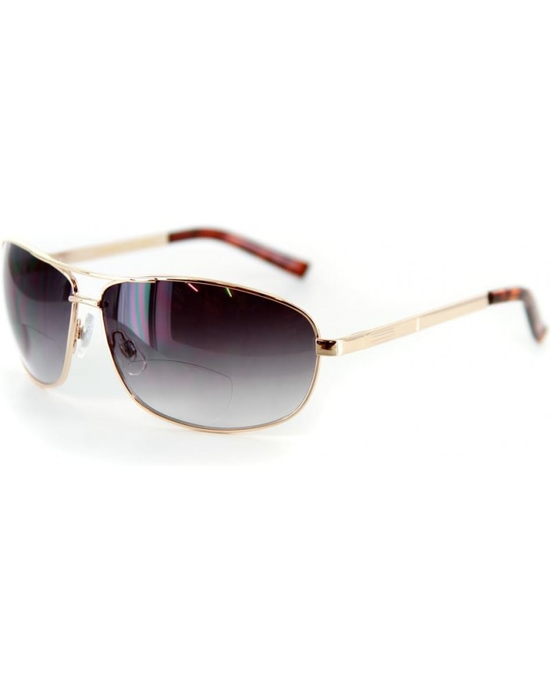 Mod Aviators Fashion Bifocal Sunglasses for Men and Women (Gold/Smoke +1.00) +1.00 Gold W/ Smoke Lens $7.79 Aviator