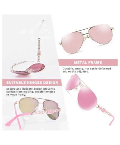 Aviator Sunglasses for Women Men Metal Frame UV400 Mirrored Sunglasses Pink/White＆pink $11.00 Aviator