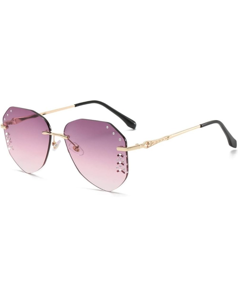 Frameless Personality Woman Sunglasses Outdoor driving trend UV400 sunglasses gift D $16.61 Designer