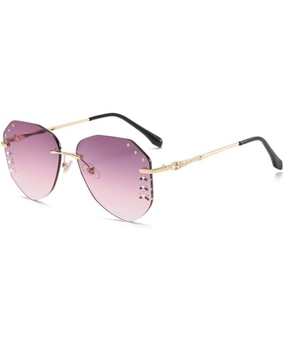 Frameless Personality Woman Sunglasses Outdoor driving trend UV400 sunglasses gift D $16.61 Designer