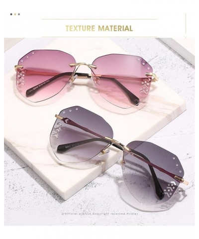 Frameless Personality Woman Sunglasses Outdoor driving trend UV400 sunglasses gift D $16.61 Designer