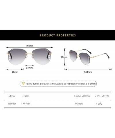 Frameless Personality Woman Sunglasses Outdoor driving trend UV400 sunglasses gift D $16.61 Designer