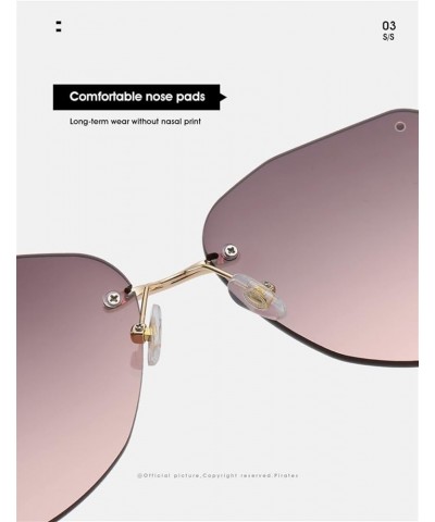 Frameless Personality Woman Sunglasses Outdoor driving trend UV400 sunglasses gift D $16.61 Designer