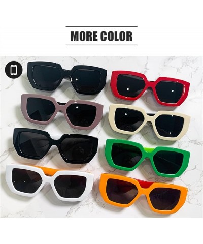 Retro Square Sunshade Sunglasses, Outdoor Holiday Glasses for Men and Women Street Shooting (Color : A, Size : Medium) Medium...