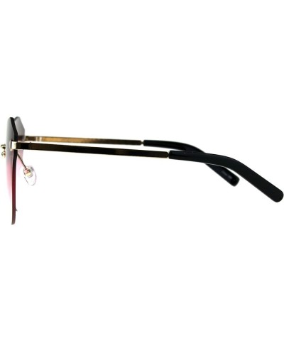 Rimless Fashion Sunglasses Womens Designer Style Shades Gold UV 400 Gold pink smoke $9.49 Rimless