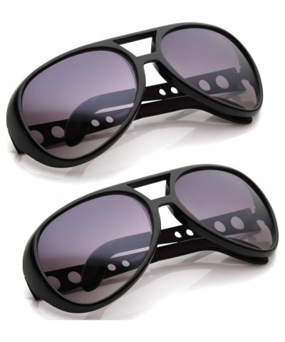 Large Elvis King Of Rock & Roll Aviator Sunglasses 63mm Z03 | Black / Lavender (2-pack) $15.19 Square