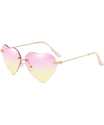 Globalwells Lovely heart style Sunglasses for Women, classic Mirrored Lenses Metal Frame Sunglasses UV400 Lilac Yellow $9.76 ...