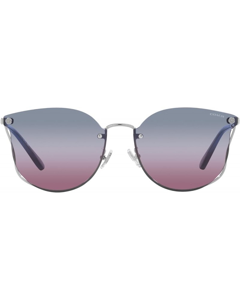 Women's Hc7151d Round Sunglasses Shiny Silver/Blue Purple Pink Gradient $80.77 Round