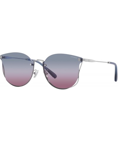 Women's Hc7151d Round Sunglasses Shiny Silver/Blue Purple Pink Gradient $80.77 Round