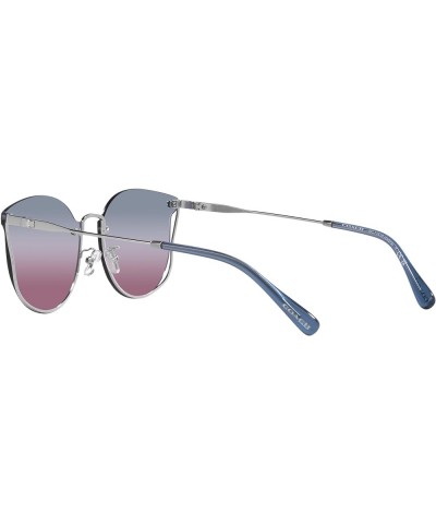 Women's Hc7151d Round Sunglasses Shiny Silver/Blue Purple Pink Gradient $80.77 Round