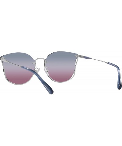 Women's Hc7151d Round Sunglasses Shiny Silver/Blue Purple Pink Gradient $80.77 Round